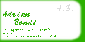 adrian bondi business card